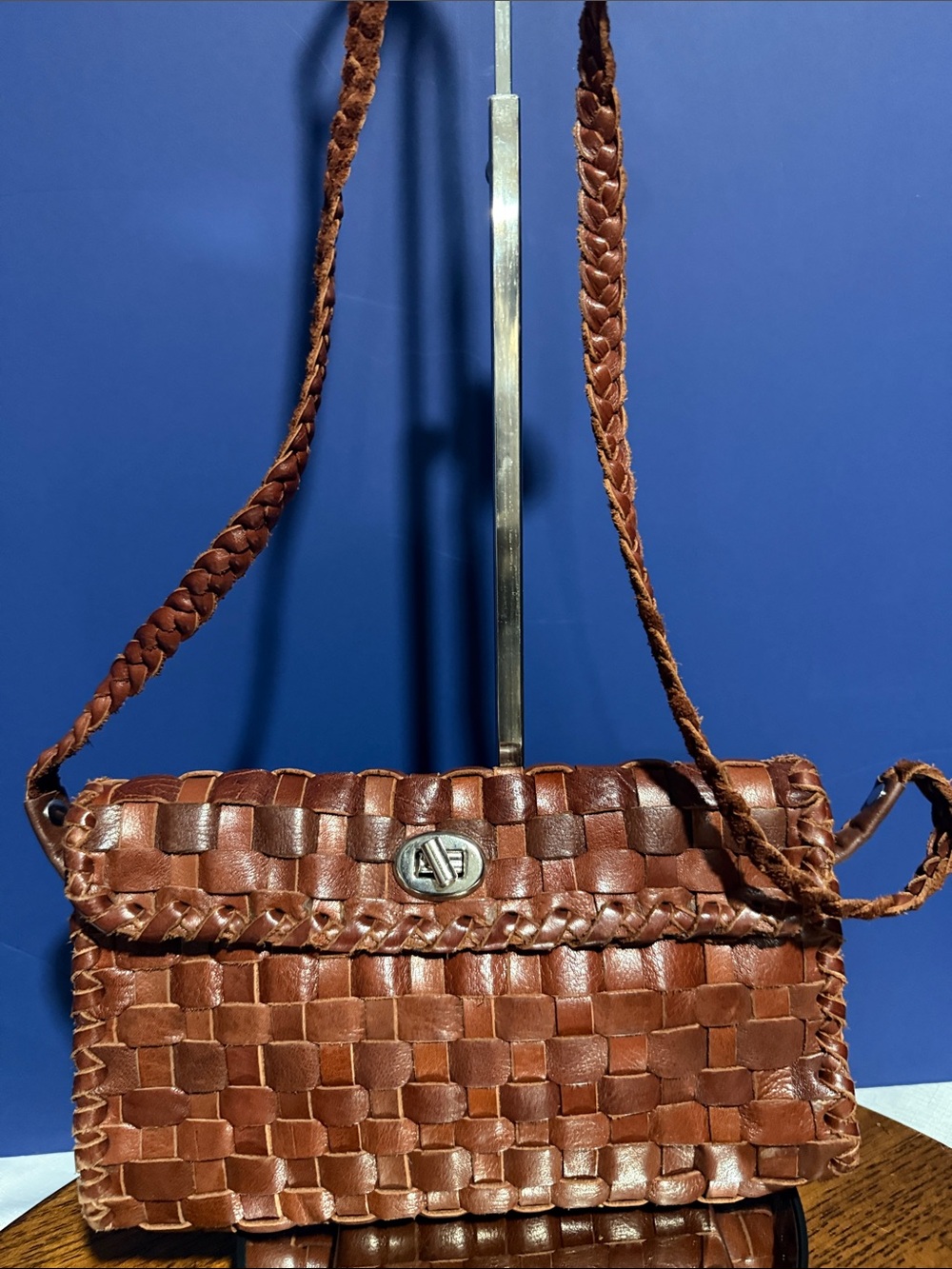 Woven Leather Crossbody Bag